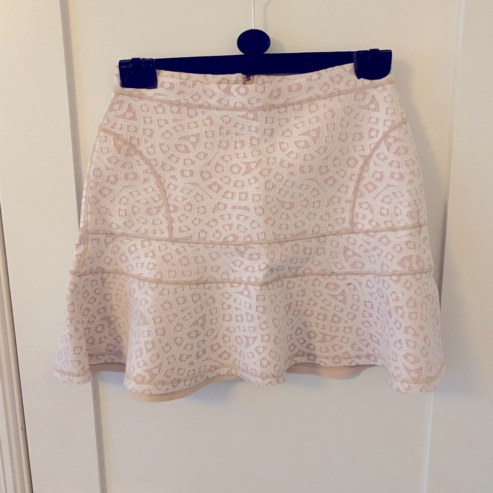 Blush Pink Lace Mini Skirt